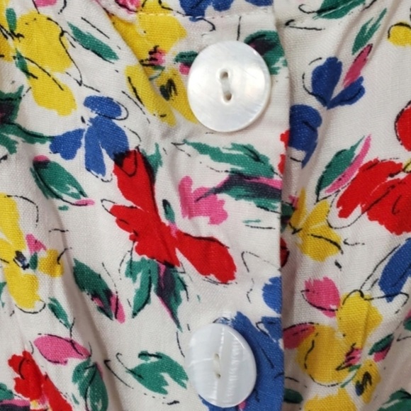 RIXO x Target Multicolor Floral Mini Dress Button Front Linen Blend Retro Sz 4 - Picture 9 of 9